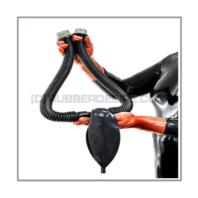 Ring tube respiratory reduction system with 2 gas mask tubes and breathing bag 1 liter